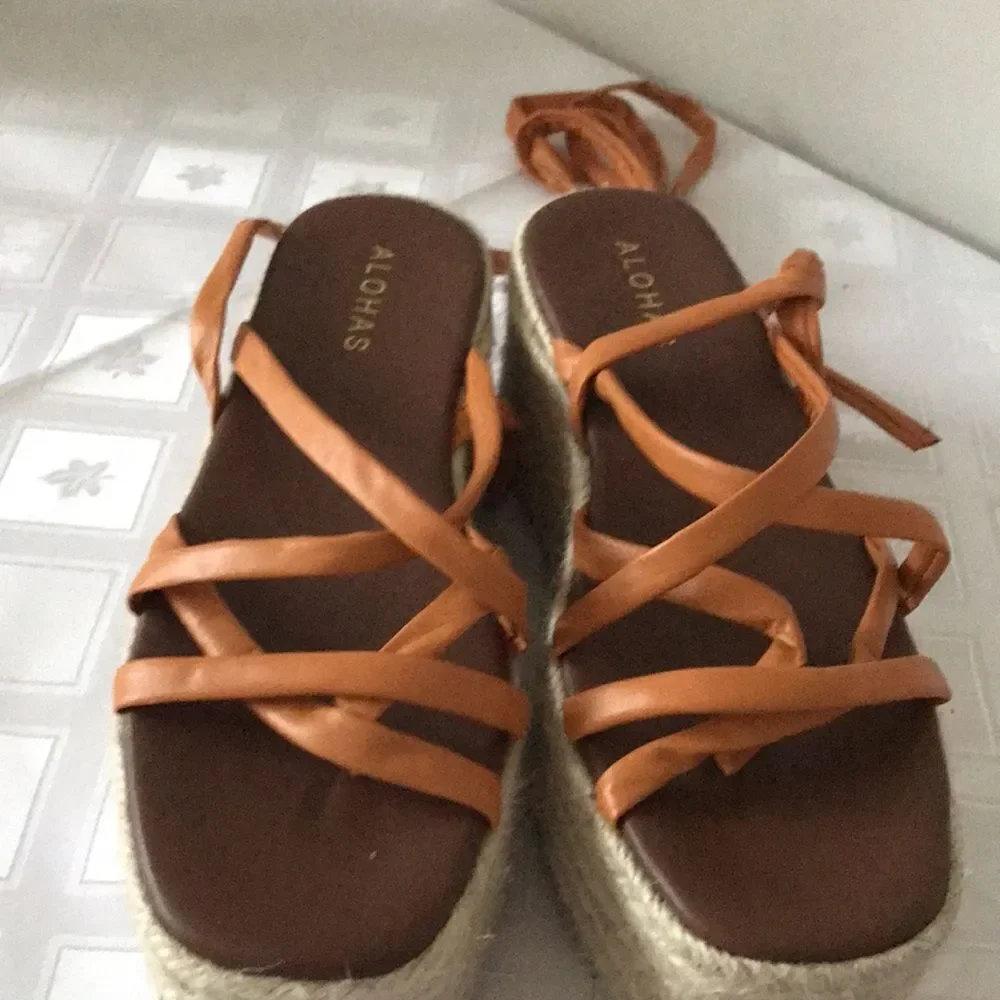 Anthropologie x Alohas Paw Paw Sprits Platform  Sandals size 37